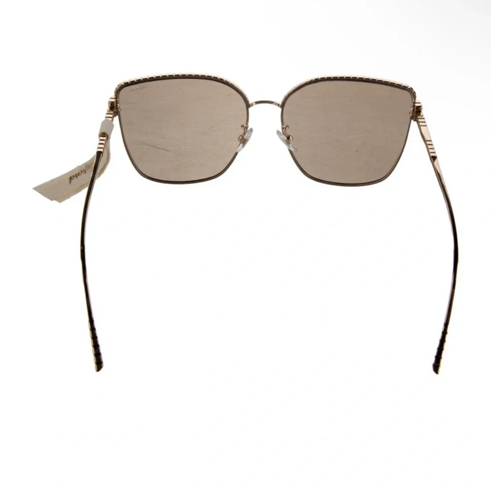 NWT Chopard Gold Butterfly Sunglasses Metal Frame Smoke Gradient Lenses